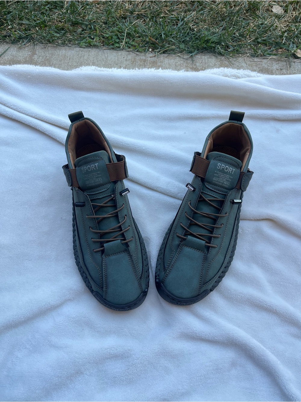 Sport Men's Casual Lace-Up Shoes in Teal and Brown
